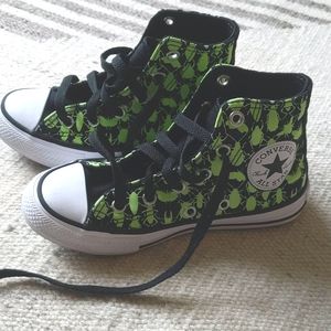 Converse high tops, glow in the dark, bugs, size 12 little boy
